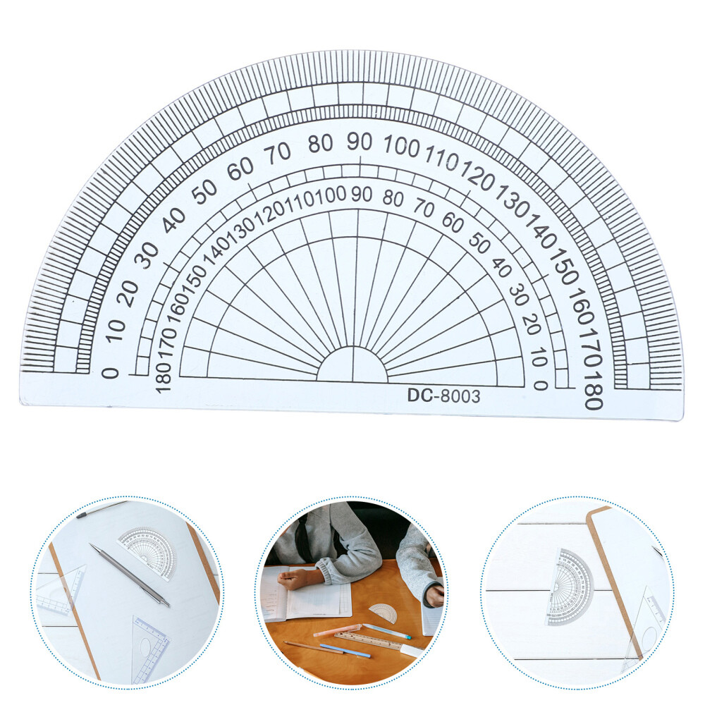 20PCS 4 Inch 10CM Plastic 180 Degrees Protractor for Angle Measurement
