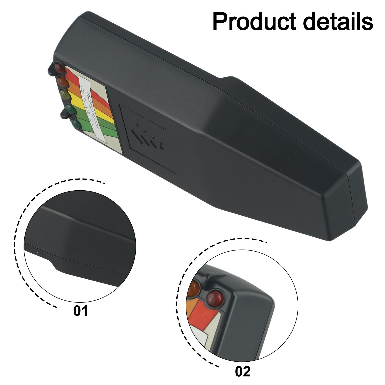 Efficient and Portable EMF Meter for Electric Device Measurement Black