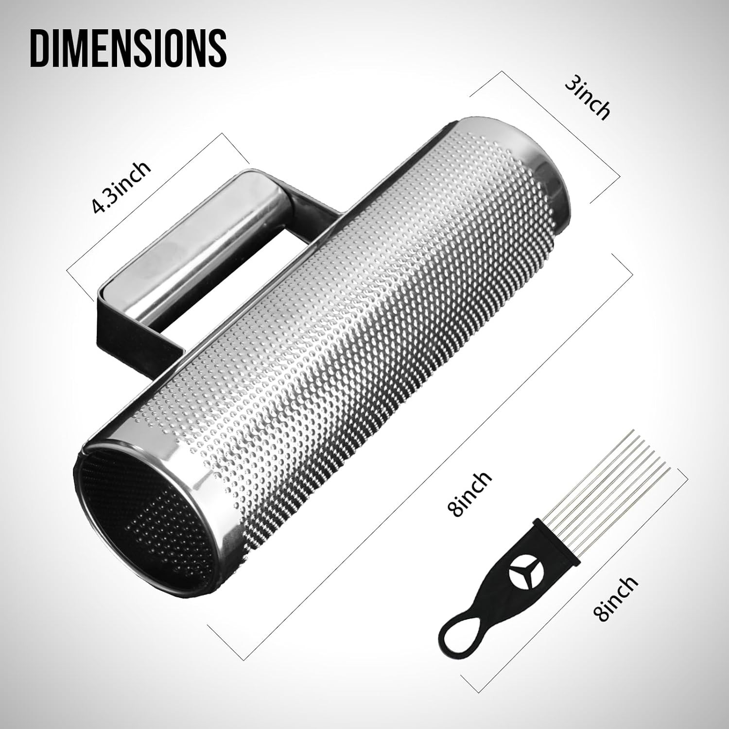 Guiro Instrument Stainless Steel Guiro 8" 3" Professional Metal Shaker with Scra
