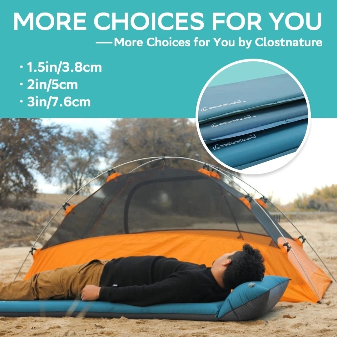 Self Inflating Sleeping Pad Camping Mattress Lightweight Insulated Open Box