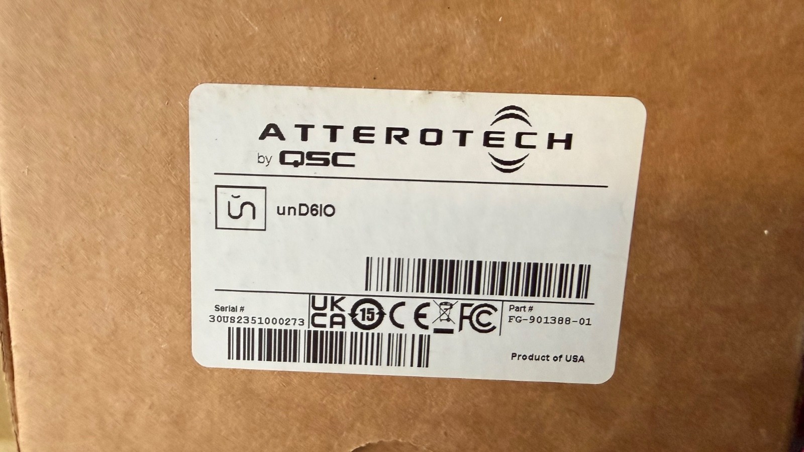 BRAND NEW- QSC Atterotech unD6IO Dante Networked Audio Wall Plate