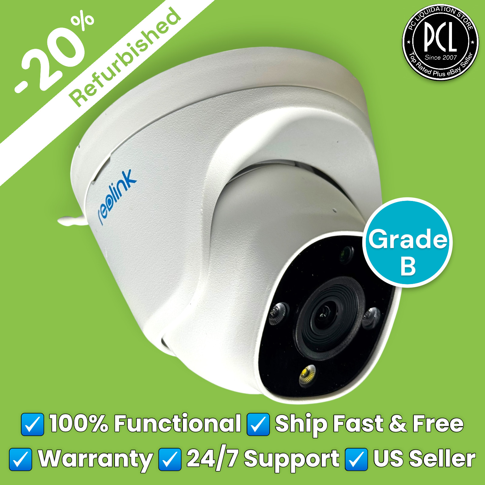 ✅ Reolink NVC-D12M 12MP UHD PoE Dome Audio IP Camera - Minor Crack - No Base ✅