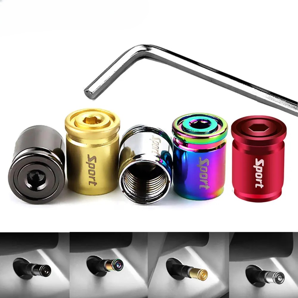 New 1Set Tire Valve Stem Cap Zinc Alloy Anti-theft Tire Wheel Stem Air Valve Cap