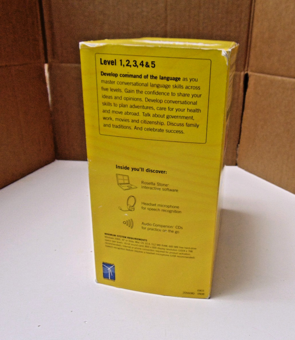 Rosetta Stone German Deutsch Version Level 1-5 CD Audio Disc Headset Slipcase