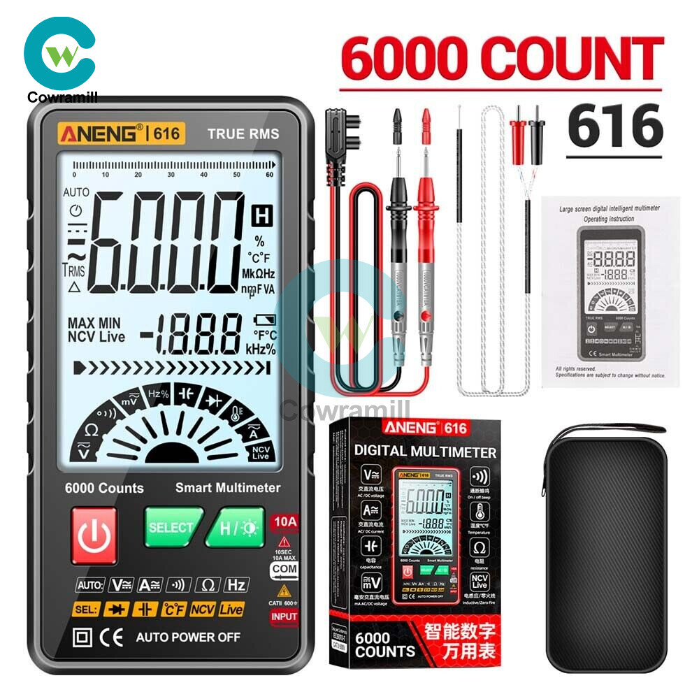 ANENG 616 Backlight Digital LCD Multimeter 6000 Counts AC/DC Voltage Current