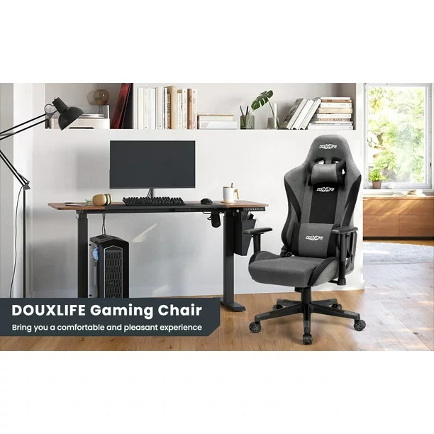 Douxlife Fabric Video Gaming Chairs for Adults/Kids Ergonomic Comfy Cloth Racing