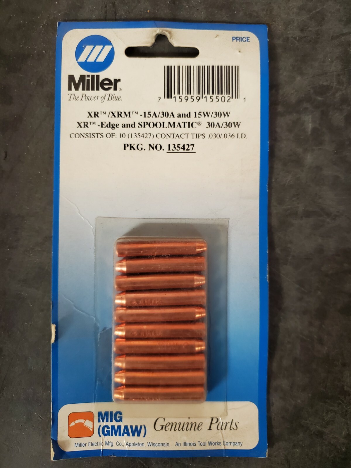 Miller 135427 Contact Tip .030/36 Wire, 10PK