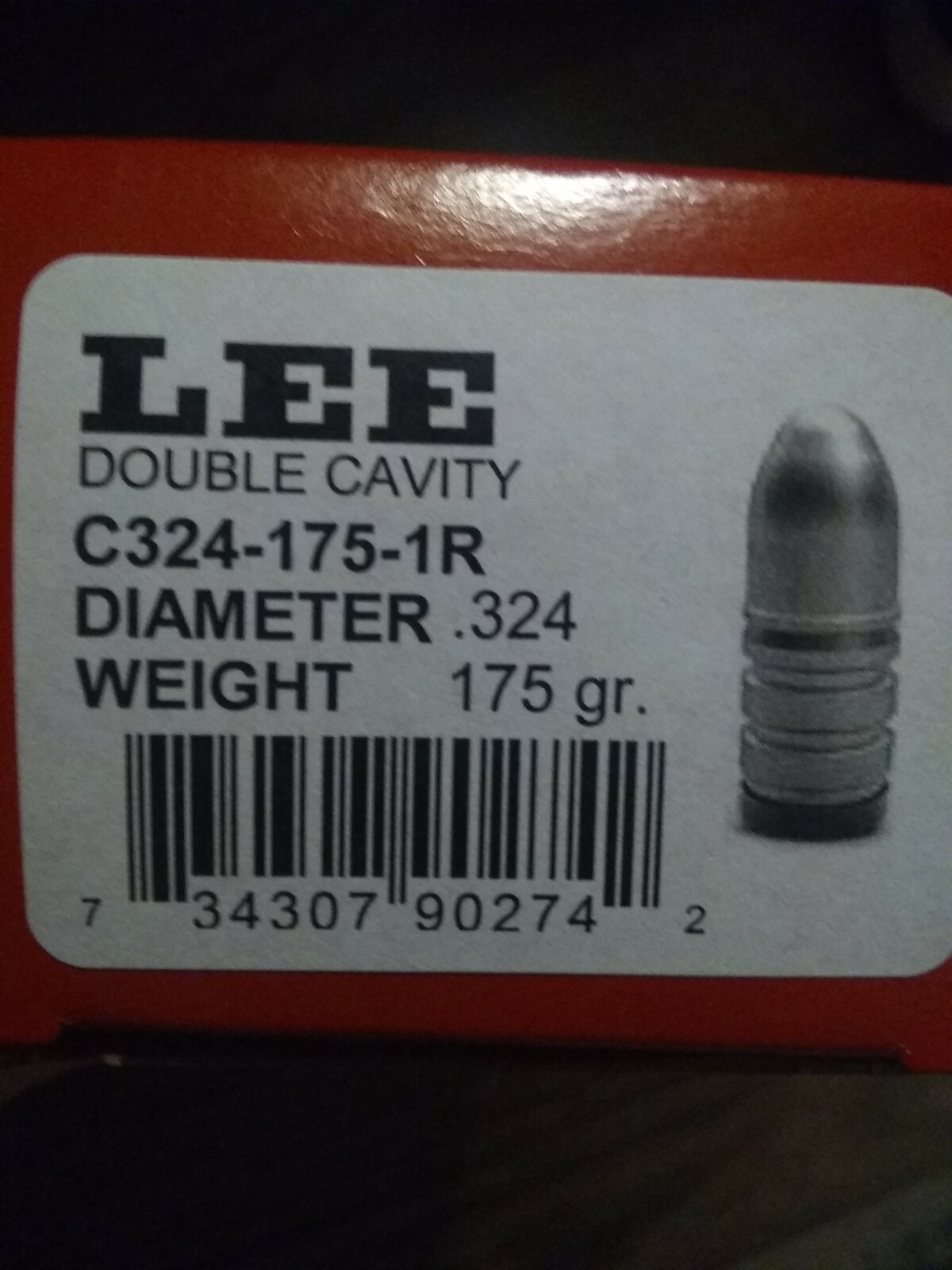 90274  Lee 2-Cavity Mold 8mm Rem Magnum 324 Diameter # 90274  New!