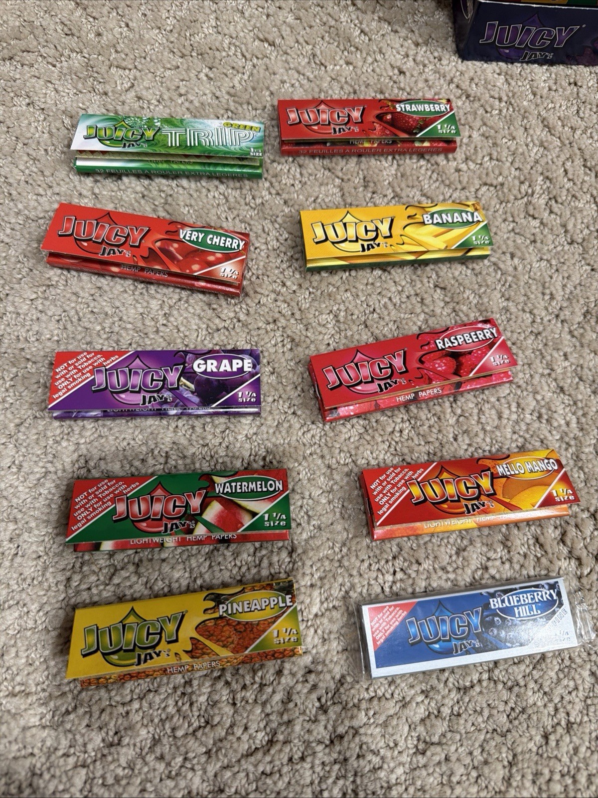 Authentic Juicy Jay’s 1 1/4 Rolling Papers Variety  Combo A| 8 packs