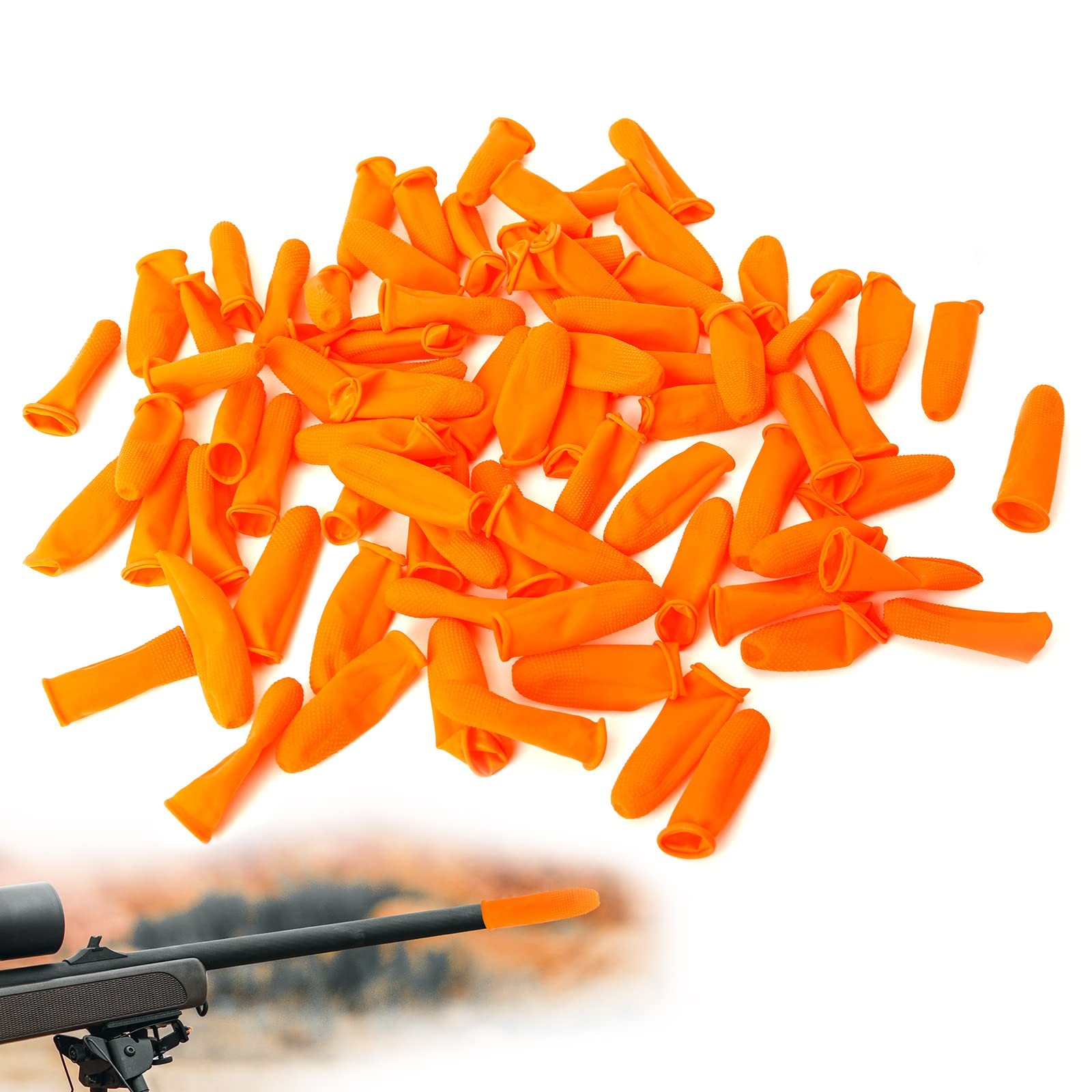 Aolamegs 30 Pack Rifle Muzzle Cover, Orange Flexible Latex