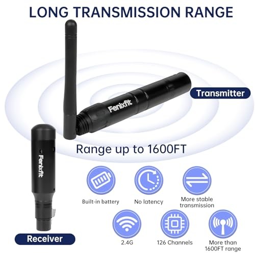 Wireless DMX512 Transmitter Receiver Rechargeable DMX Wireless 1 3 PCS Black