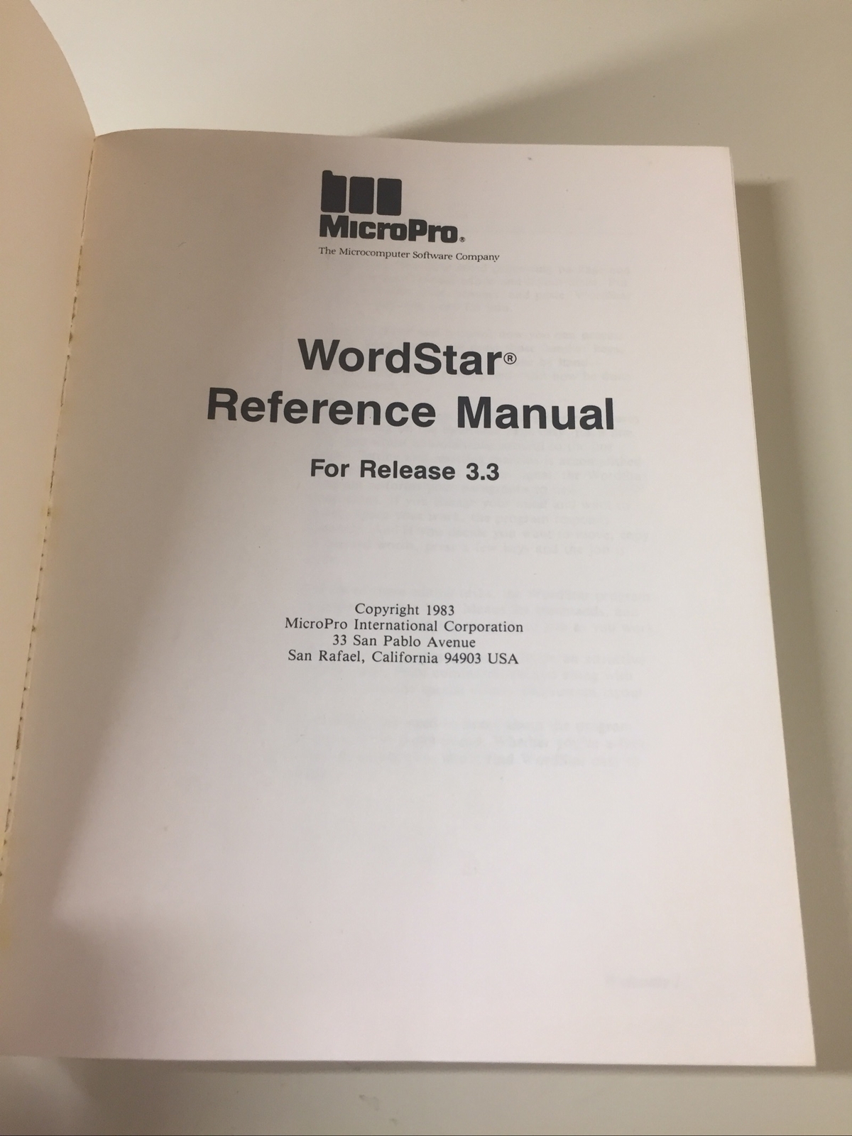 Vintage 1983 KAYPRO WORDSTAR Software Manual (NO DISK)