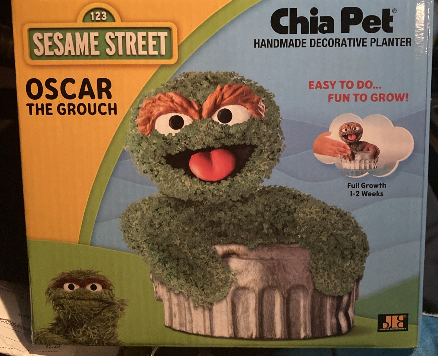 Chia Pet Sesame Street Oscar The Grouch Handmade Decorative Planter NEW