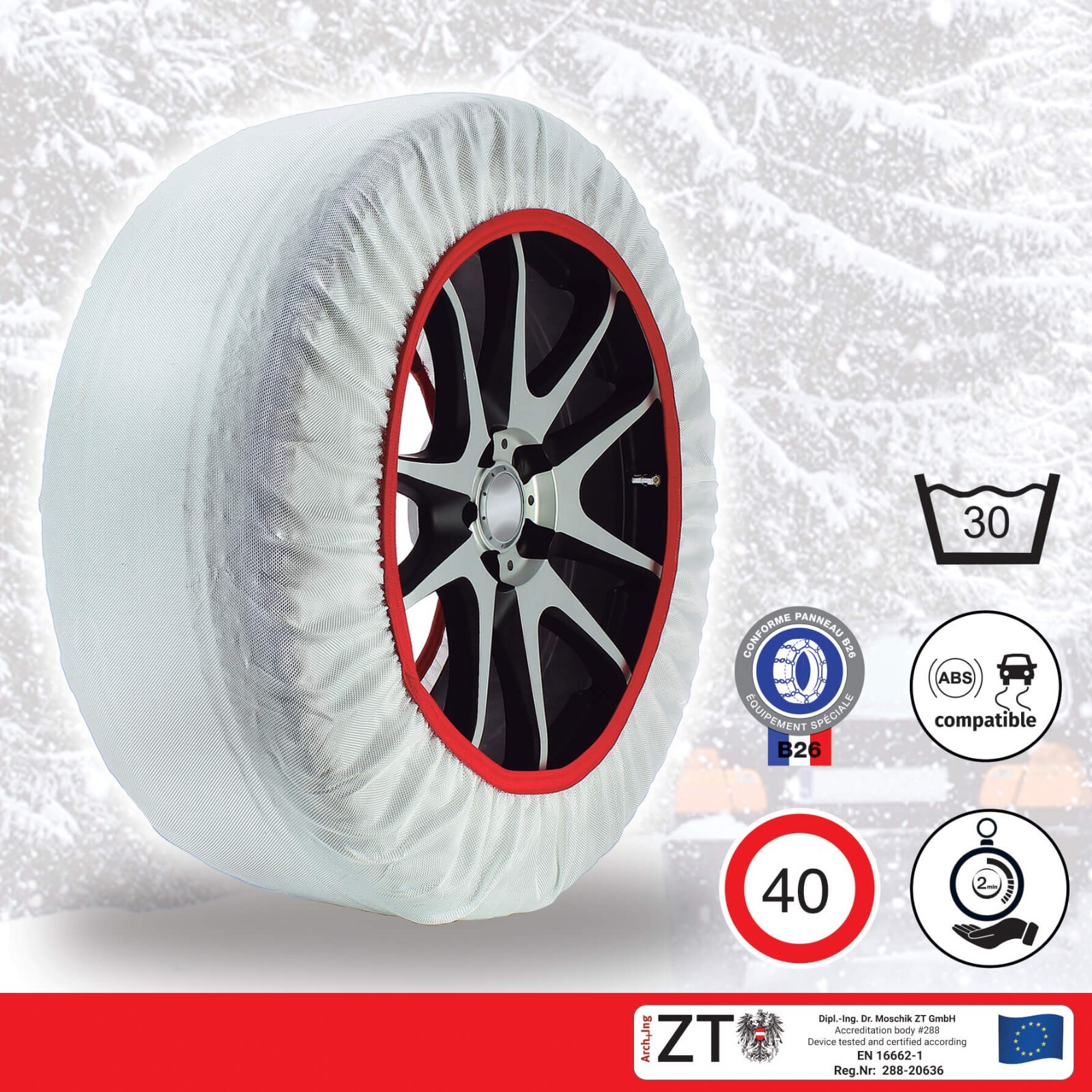 Husky Snow Socks for Tyre Size 275/45 R21 Winter Wheel Tyre Ice Frost Snow Chain