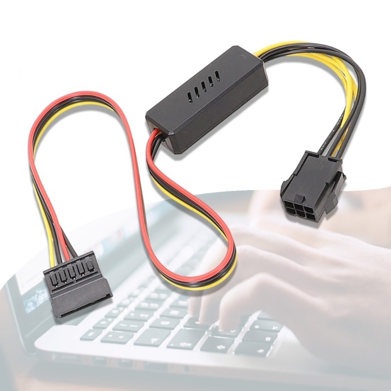 Durable 6PIN to Hard Disk Power Adapter Cable 12V To Voltage Reduction