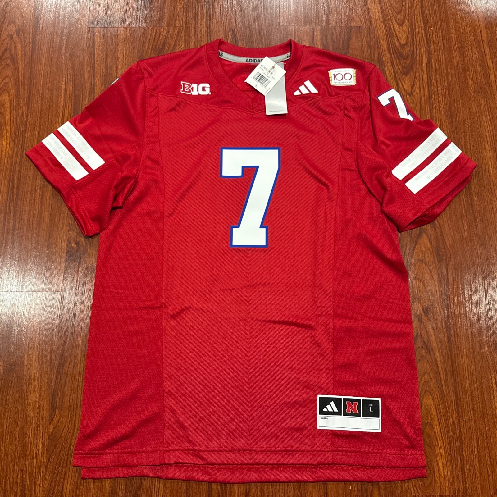 Adidas Men’s Nebraska Memorial Stadium 100th Anniversary Premier Jersey Large L