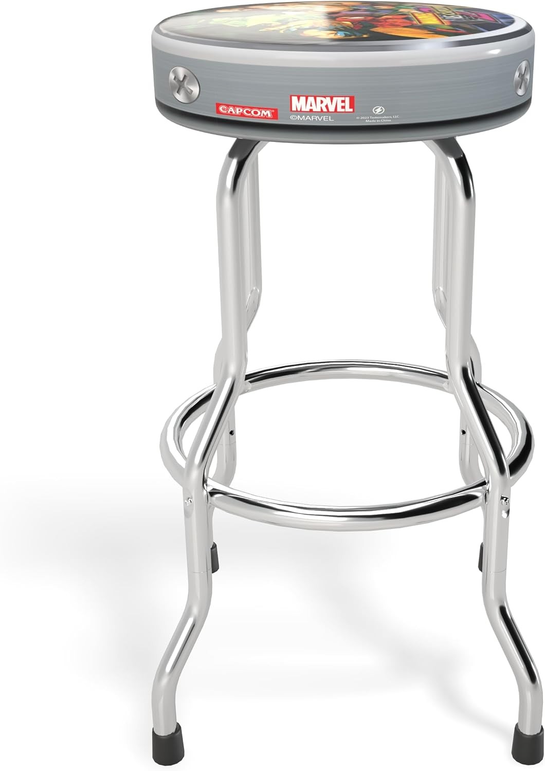 ARCADE1UP Adjustable Stool - Chrome-Plated Frame, Foam Padding