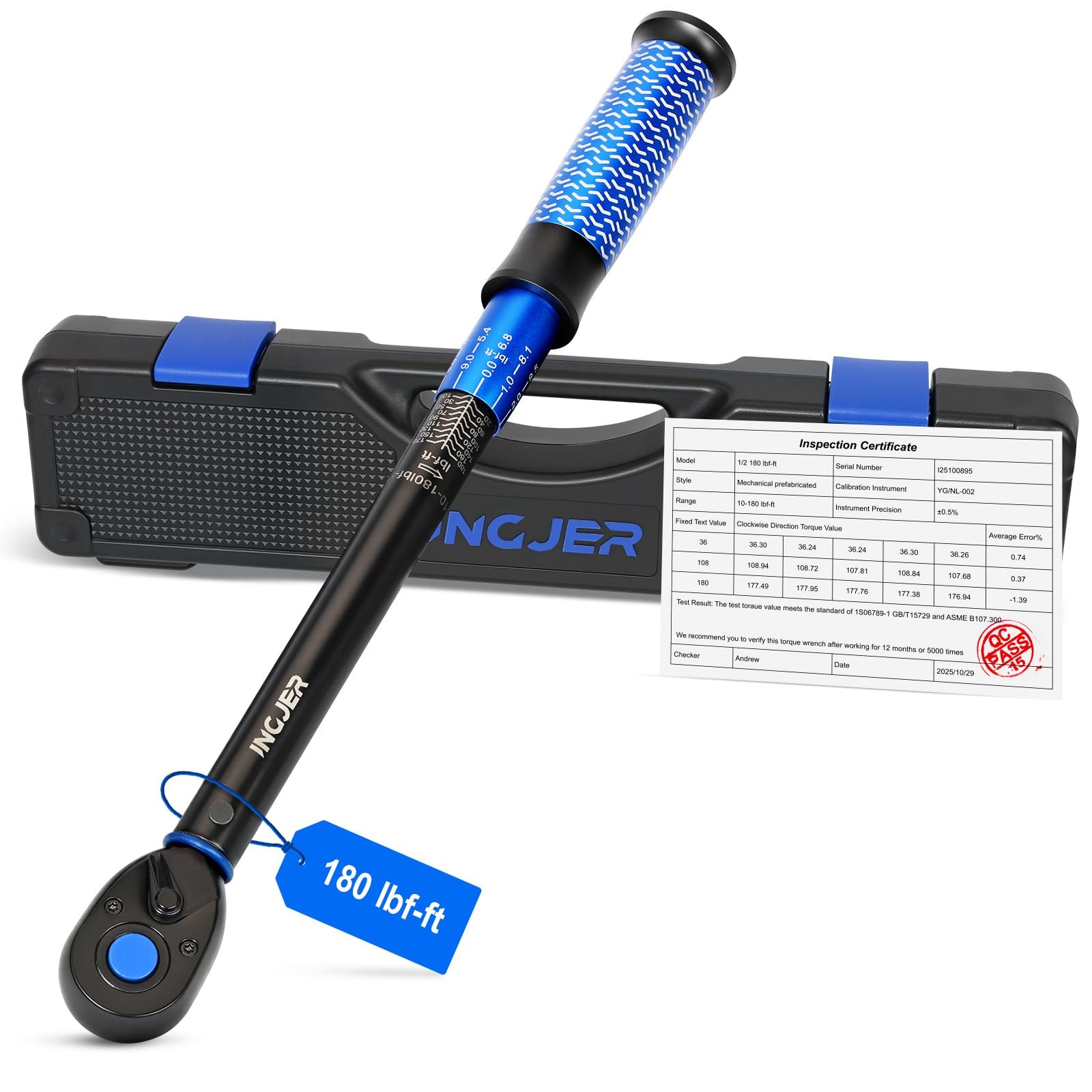 UPGRADE 1/2" Drive Click Torque Wrench,10180ft.lb,DualDirection Adjustable 72...