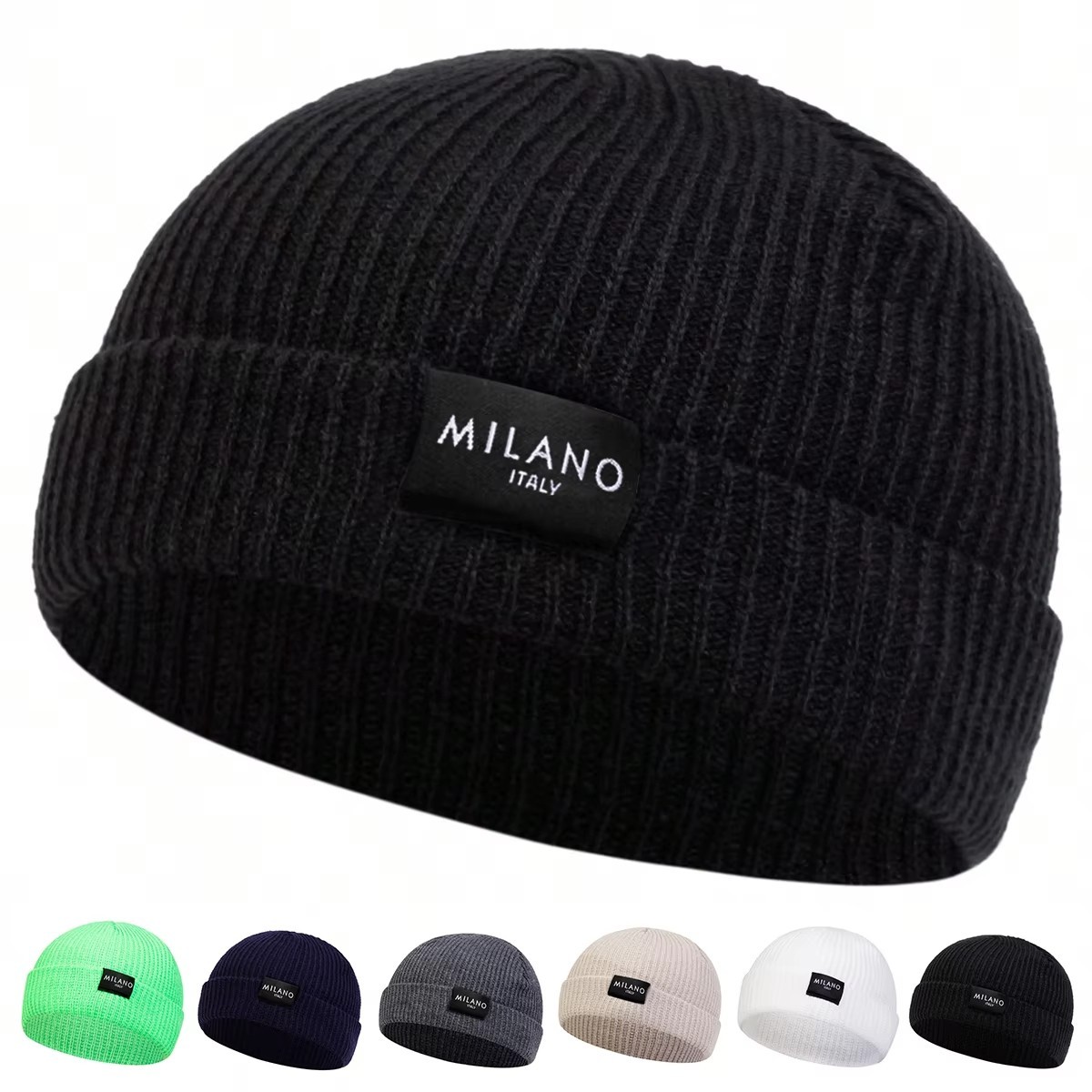 Unisex MILANO Beanie Hat Winter Warm Hip Hop Knit Cap for Men Women