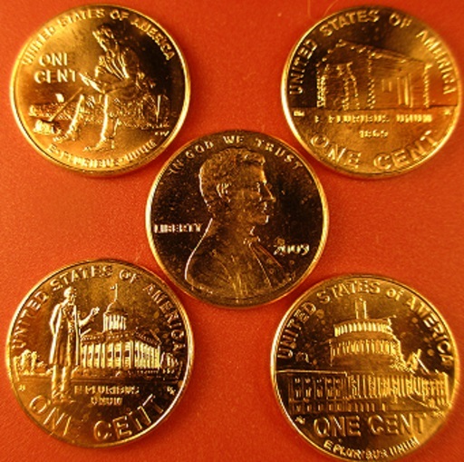 5 COMPLETE SETS (40-COINS) 2009 Penny P + D MINT Cents  BONUS and Free Shipping