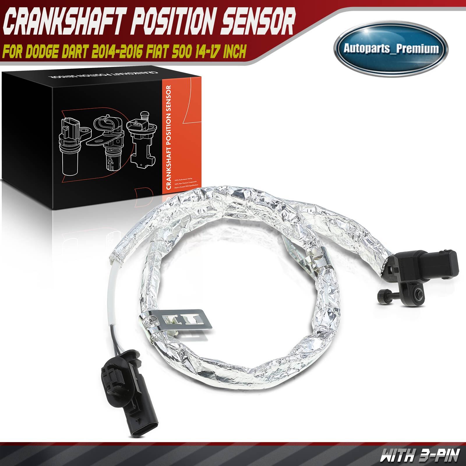 Crankshaft Position Sensor for Dodge Dart 2014-2016	Fiat 500 2014-2017 1.4L SOHC