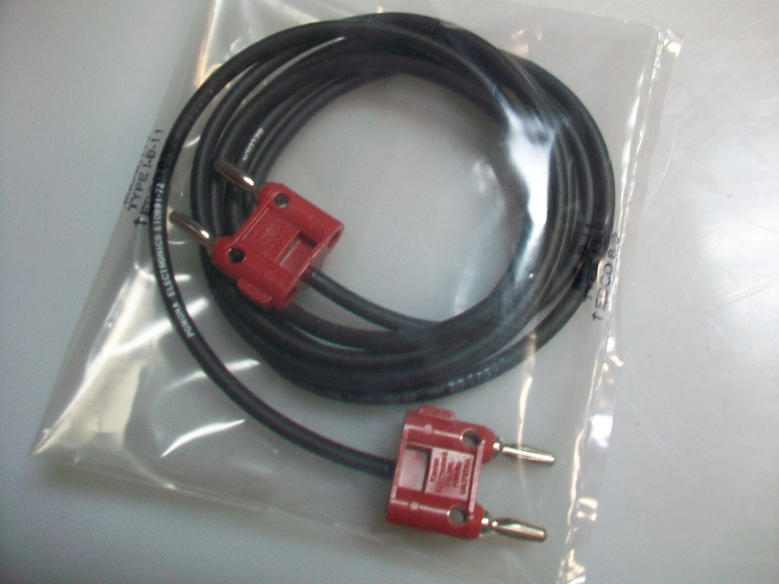 LOT OF 6 POMONA 6' 50 OHM CABLE WITH DUAL RED STACKABLE BANANNA PLUGS