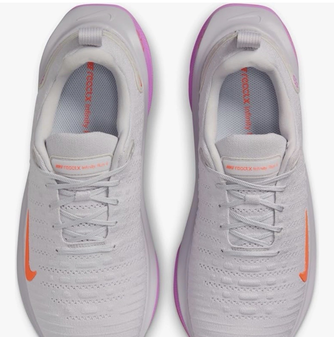 Nike ReactX Infinity Run 4 Vast Grey Hyper Violet Bright Crimson DR2665 Men’s 11