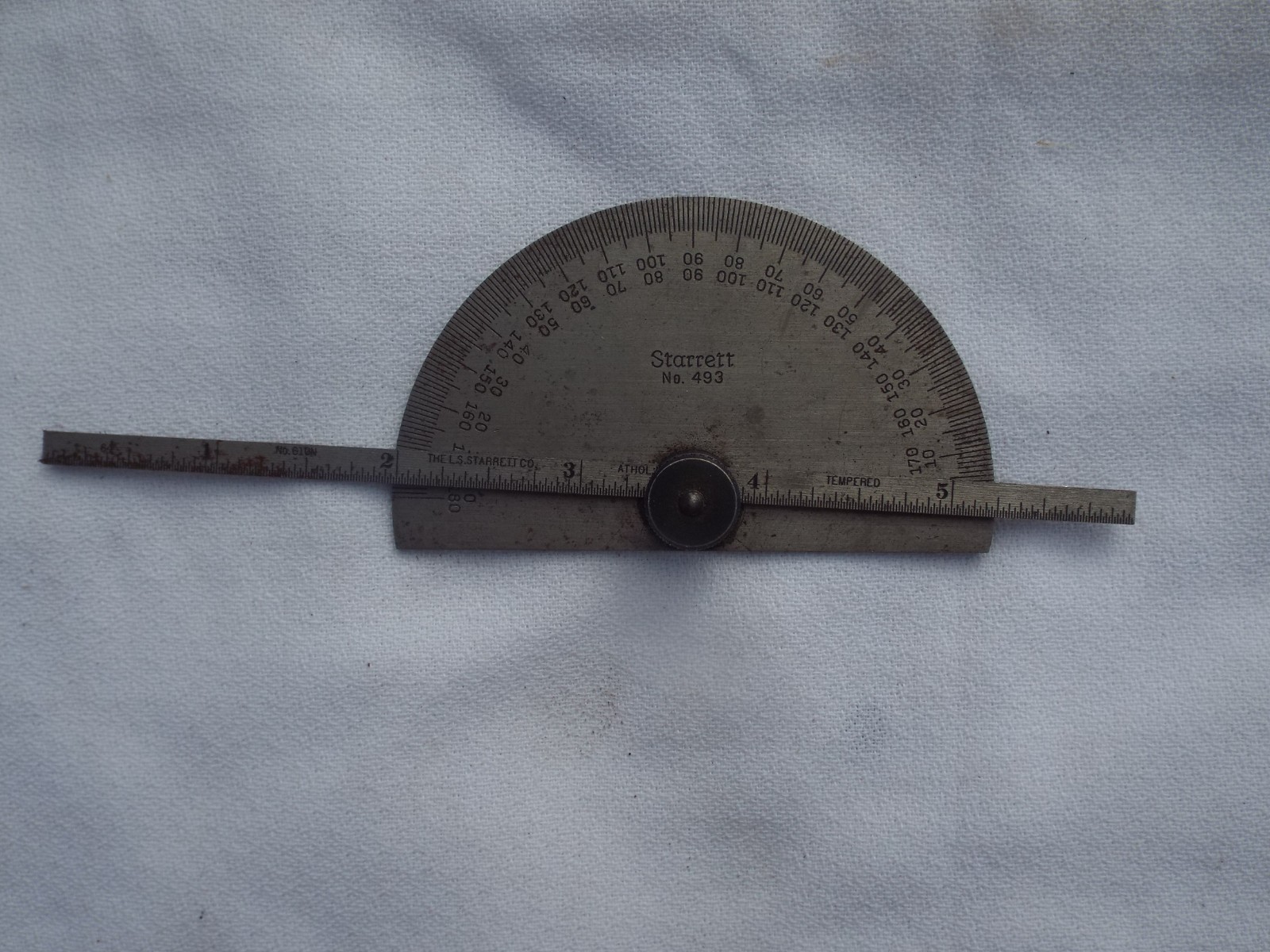 STARRETT Protractor Square Head Stainless Steel #493 NO ENGRAVINGS/PERSONAL ID's