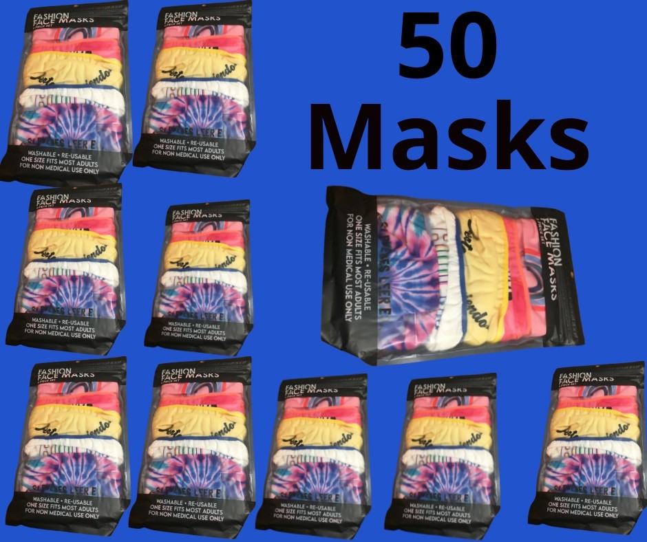 LOT of 10  ESTOY BIEN,  DEACIADO CERCA 50 Pc Washable Masks Fashion WOMEN NEW
