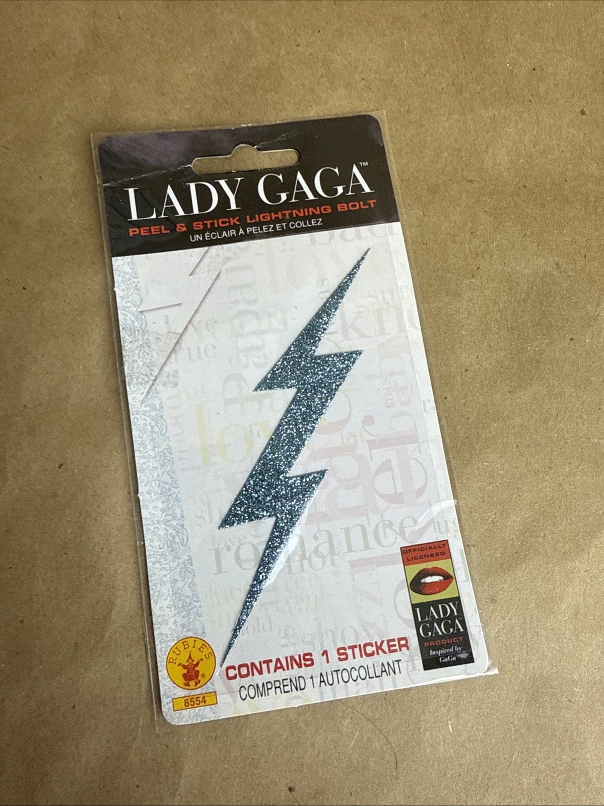 LADY GAGA PEEL AND STICK LIGHTNING BOLT BODY STICKER GREEN HALLOWEEN DRESS UP