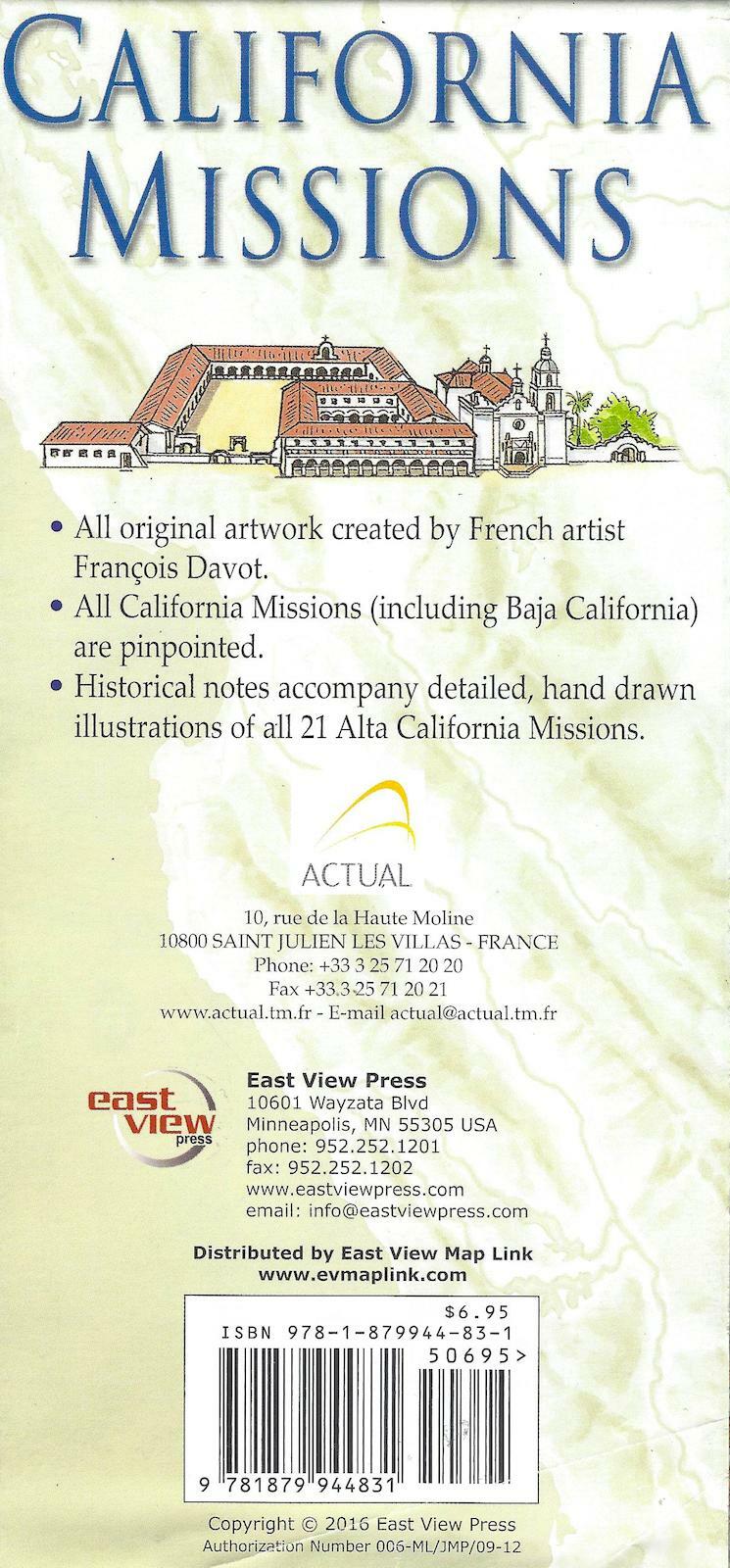 California Missions Map, by Eastview Press