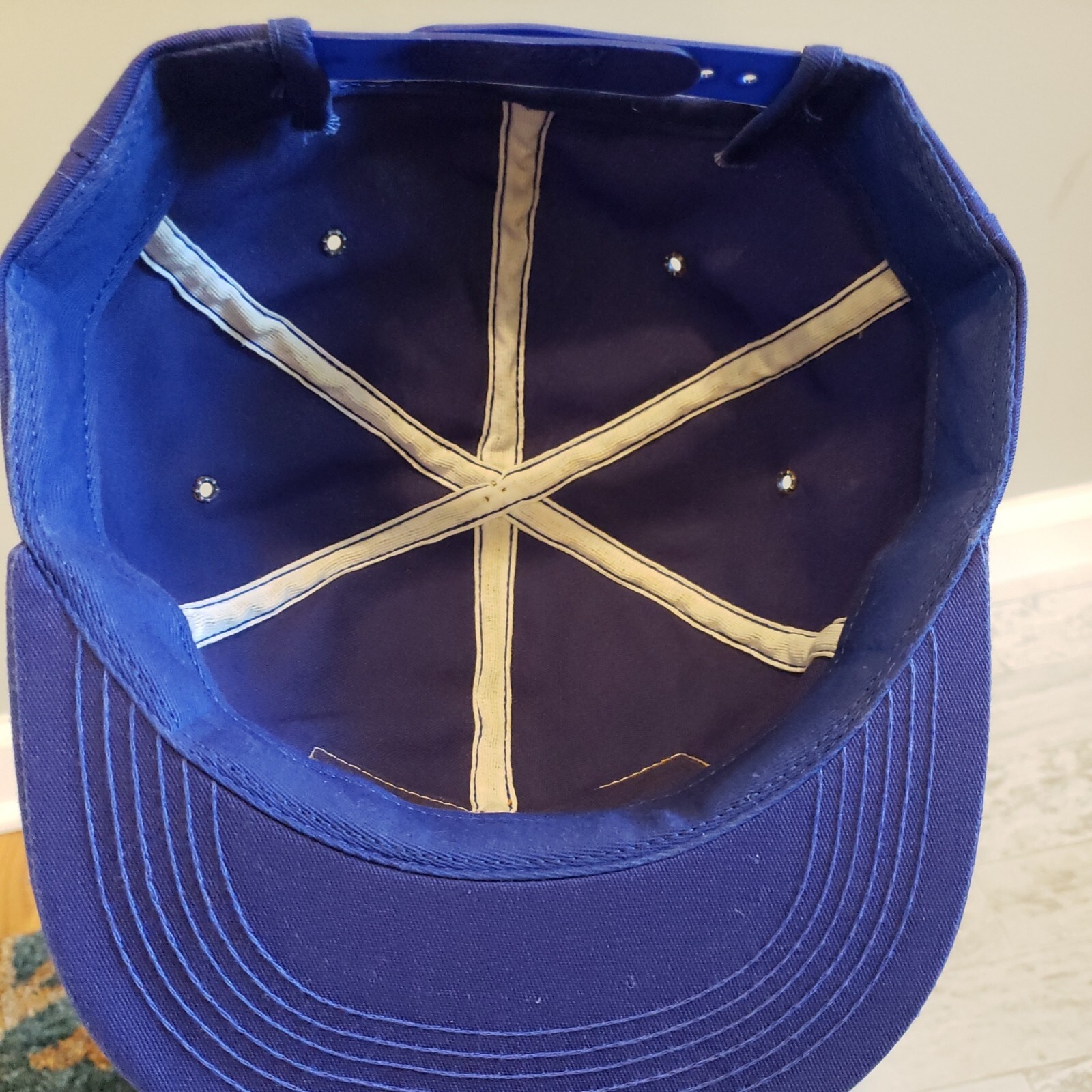 Vintage C.A. Perry & Sons Hat Cap Blue Snapback Patch - K Products Made in USA
