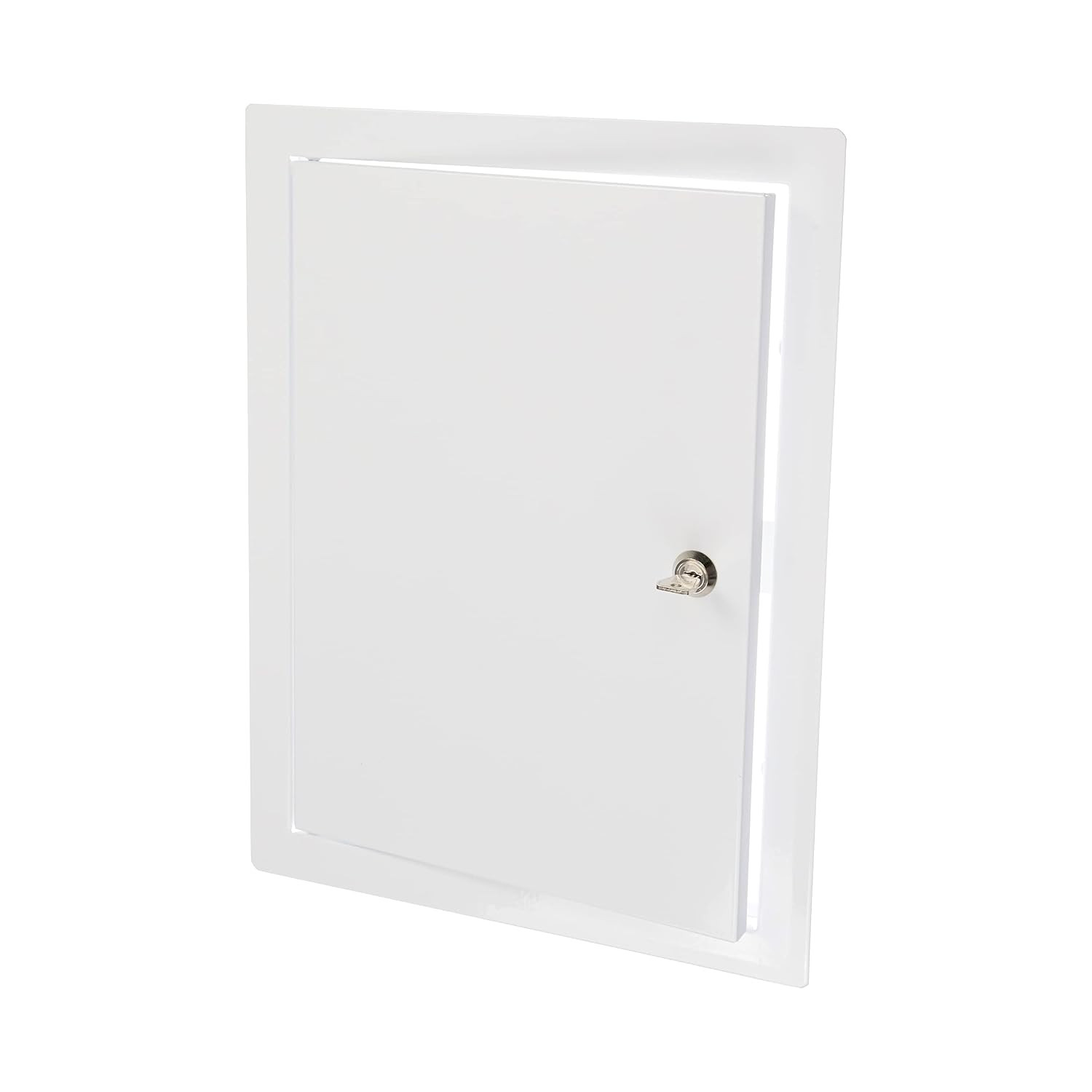 10" X 16" Lockable White Metal Access Panel - Service Shaft Door with Key - Plum