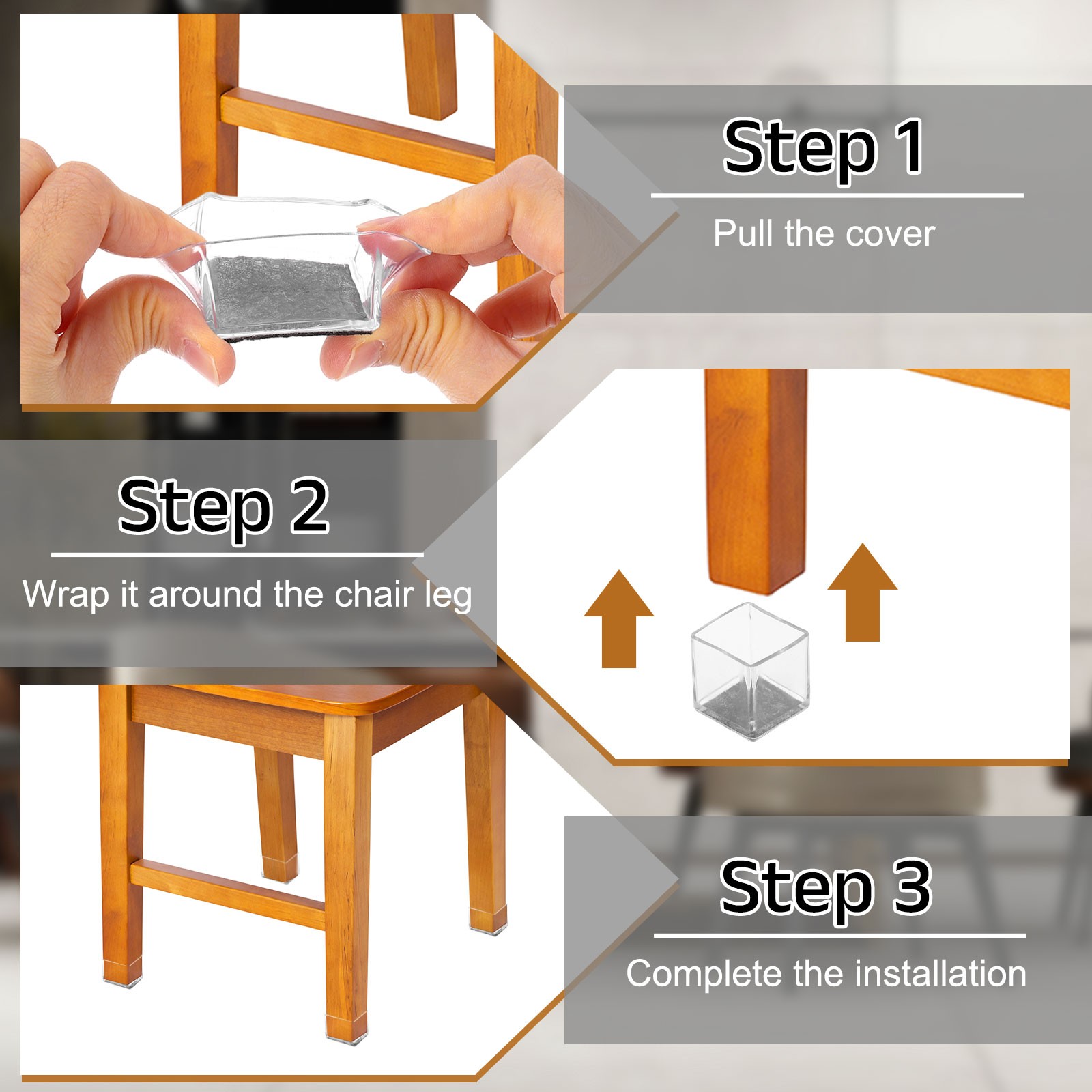 14Pcs Square Chair Leg Protectors, 1.97" Furniture Leg Pads
