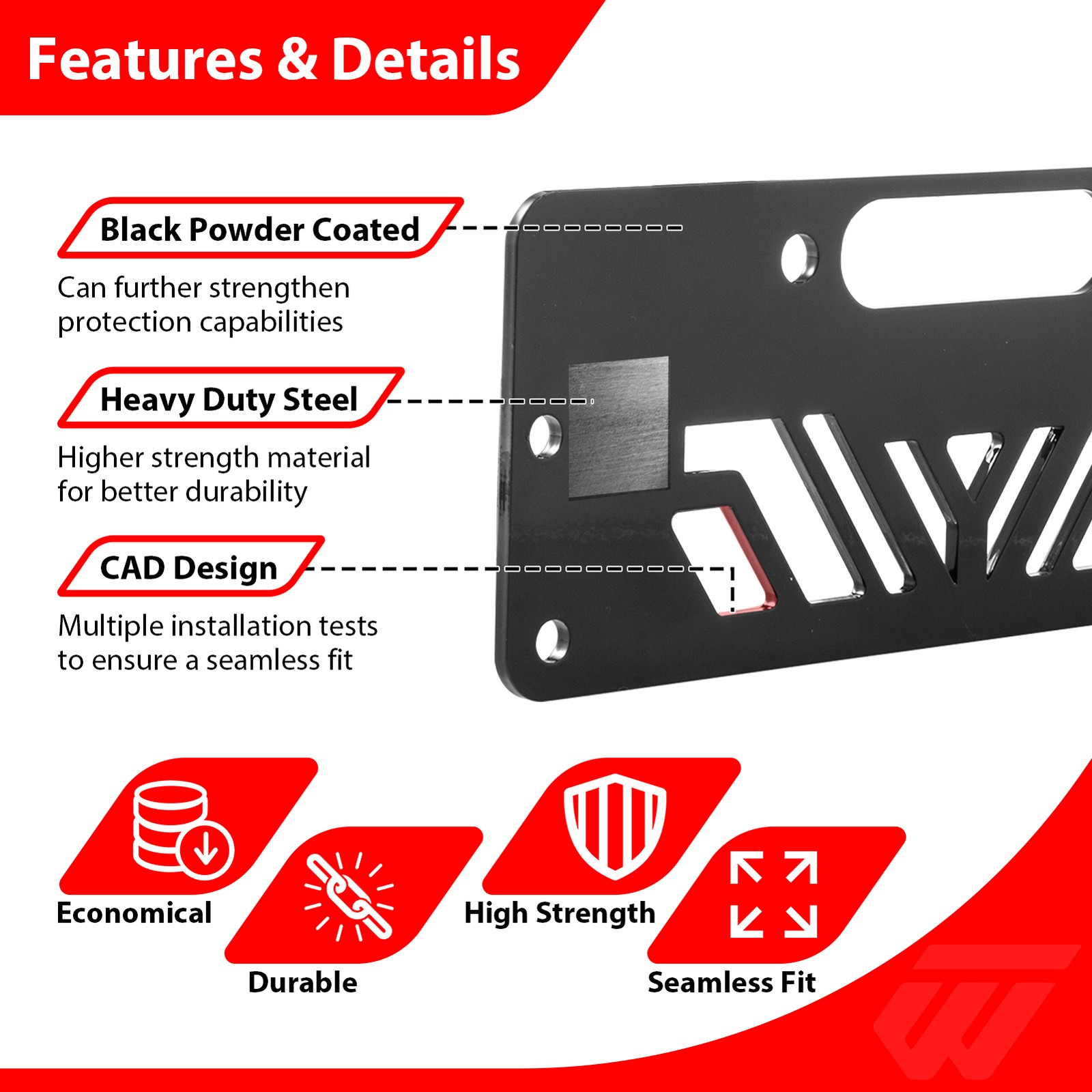 UTV Winch Mounting Bracket Fits Yamaha YXZ All Models（2016-2025）