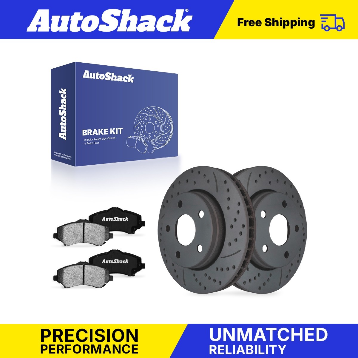 Front Drilled Slotted Brake Rotors Ceramic Pads for 2007-2017 Jeep Wrangler