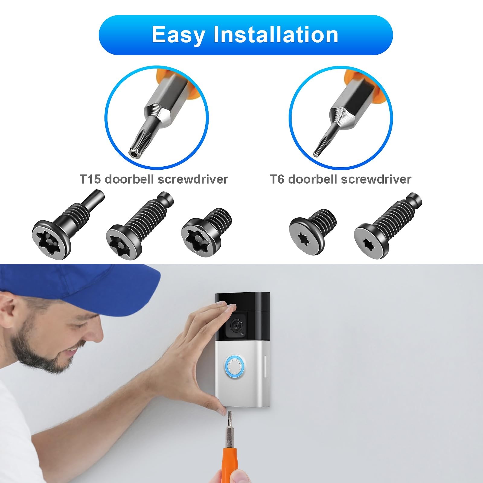 20Pcs Security Screws for Camera Doorbell Screws Replacement with Video Doorb...
