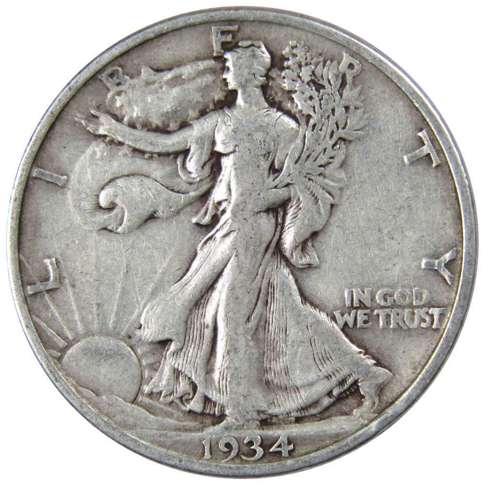 1934 Liberty Walking Silver Half Dollar VG Very Good 50c Coin