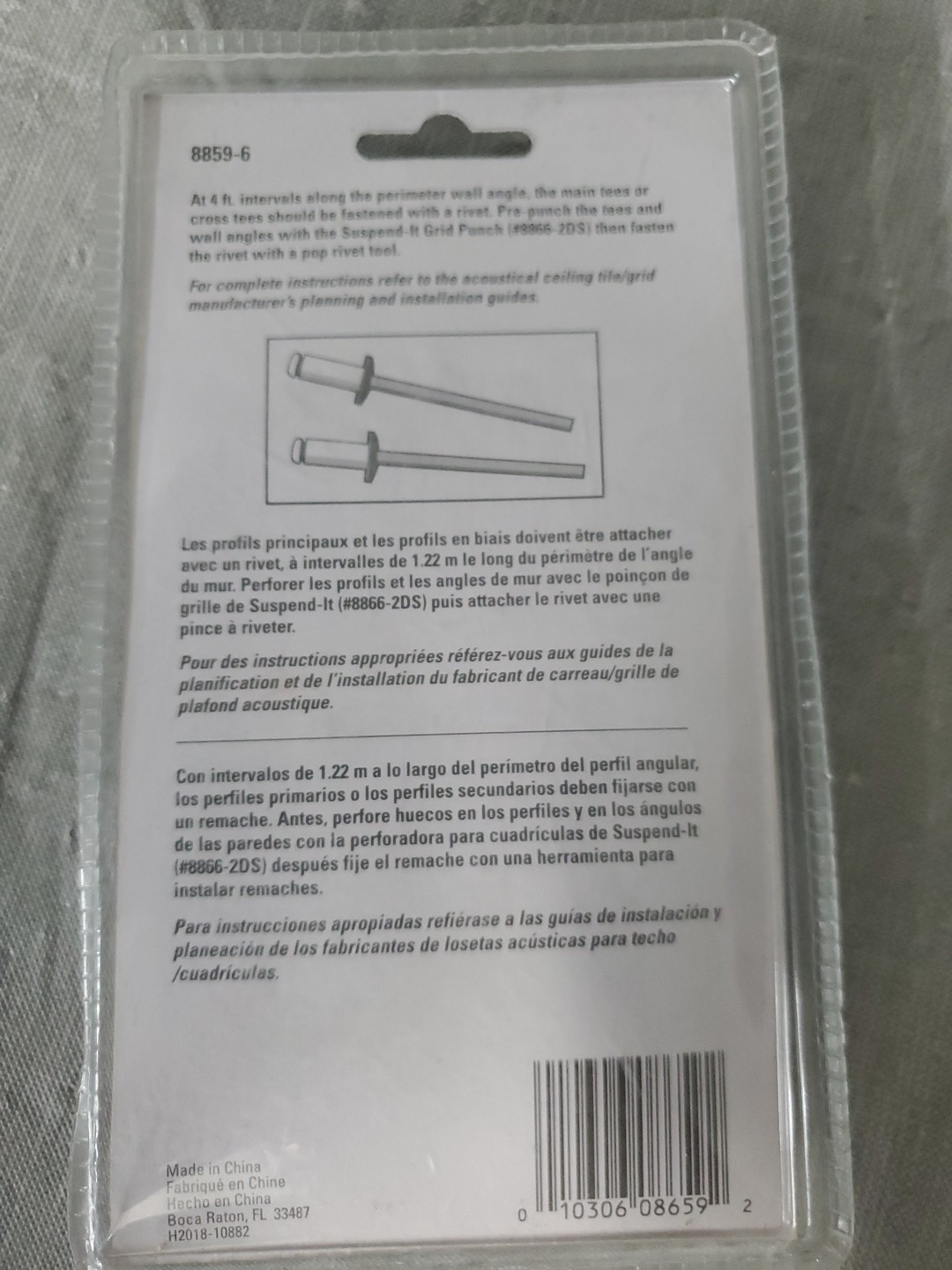 Suspend-It Drop Ceiling Installation White Rivets Quantity 100 Rivets 8859