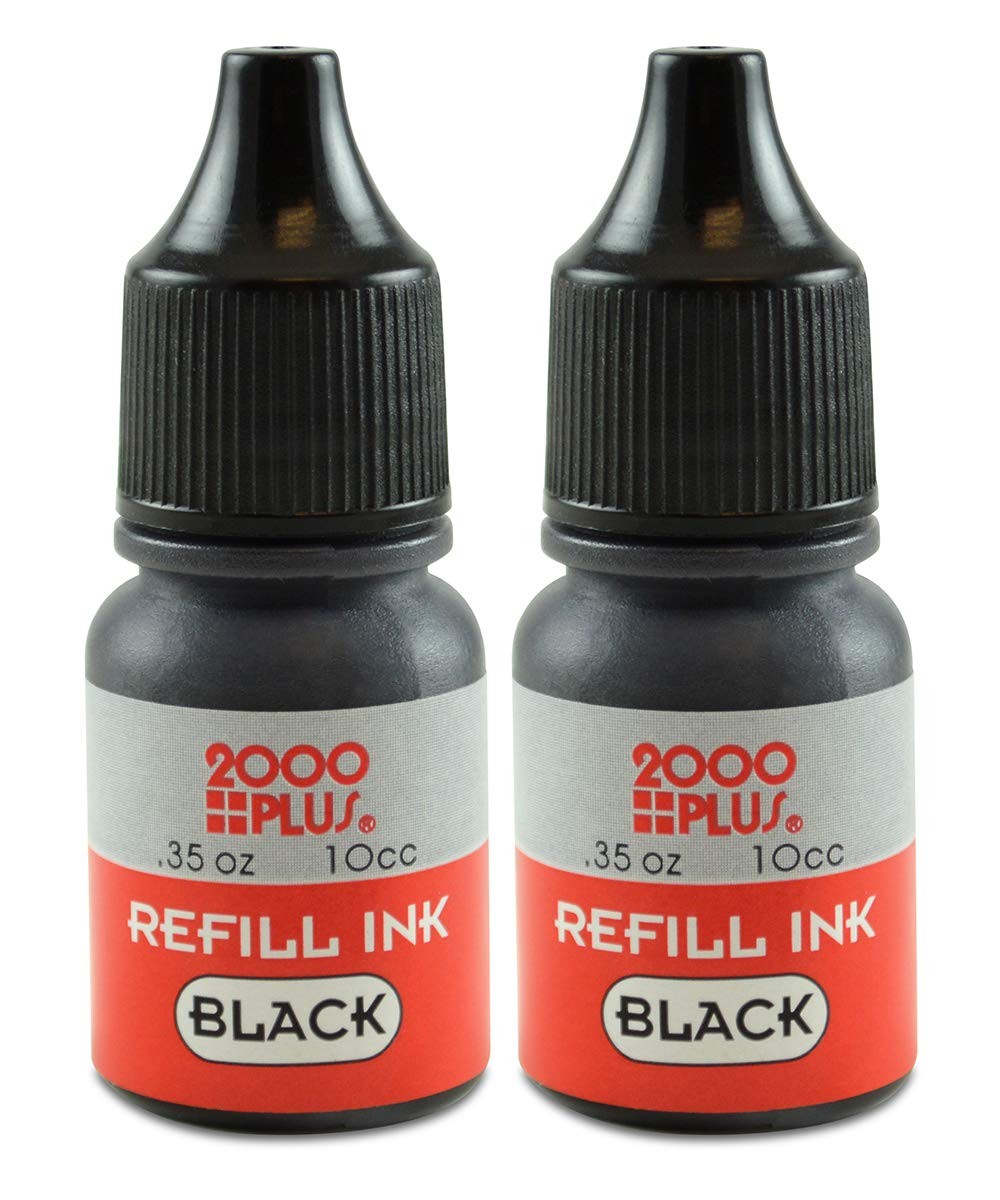 Ink Refill for Pre-Inked Stamps and Stamp Pads, Black .35 oz Each – Black (09...