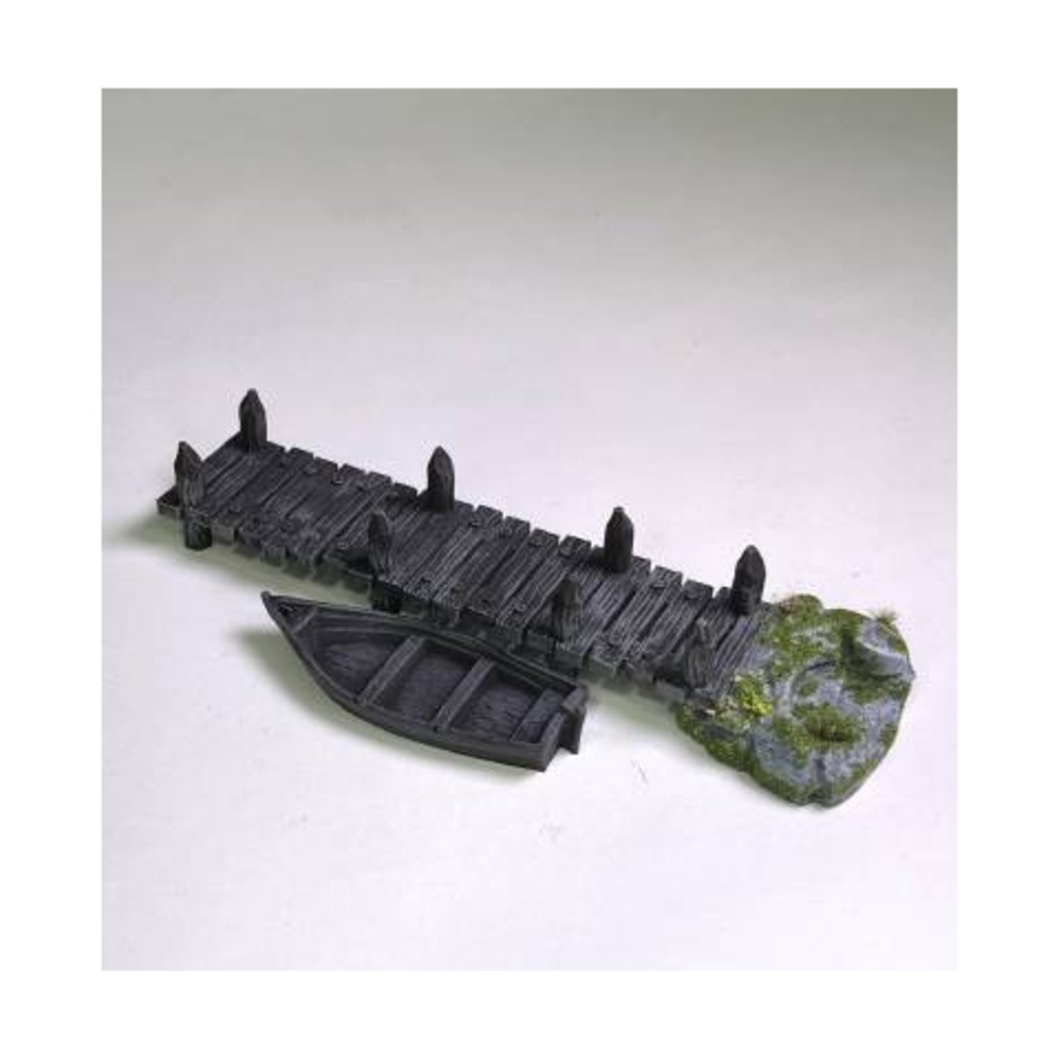 MBA Minis Scenery and Terrain River Jetty & Rowboat (Pre-Painted) SW (New)