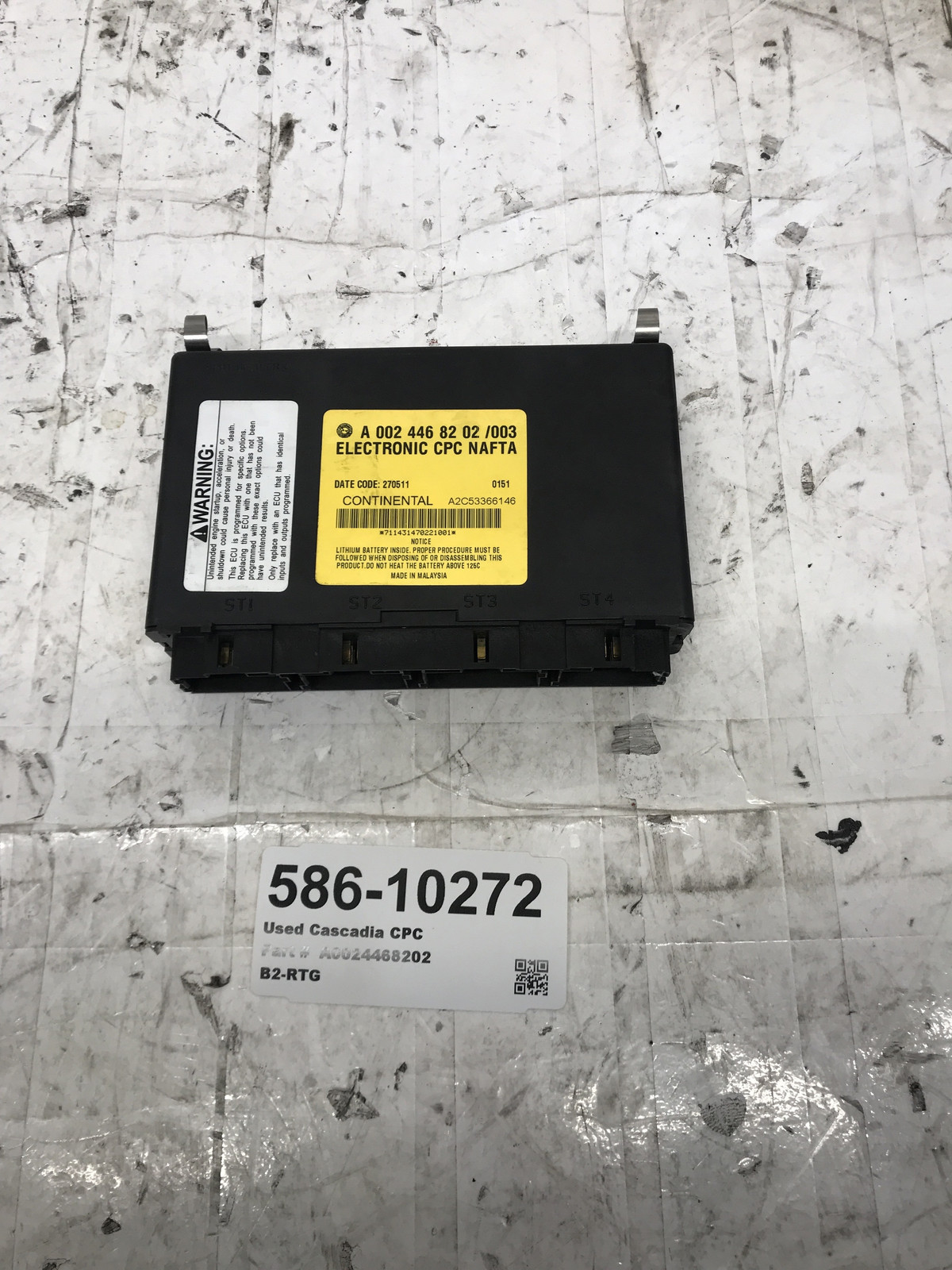 2012 Common Powertrain Control Module A0024468202 for Freightliner C (586-10272)