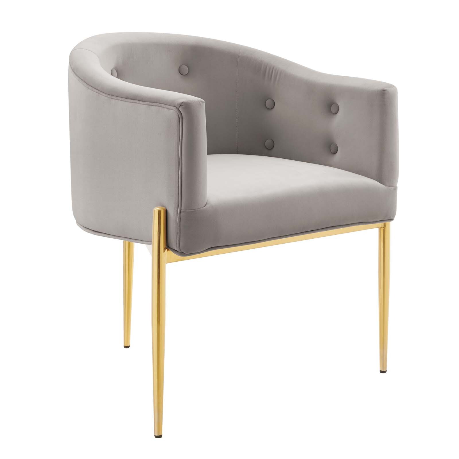 Modway Savour Tufted Performance Velvet Accent Chair in Light Gray