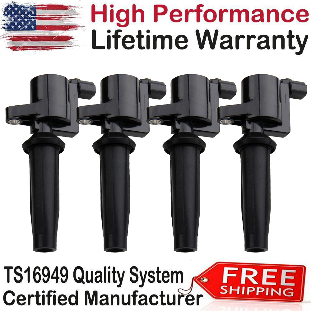 4 pack Ignition Coils For Ford Escape Focus Mercury L4-2.3L 2005 2006 2007 2008