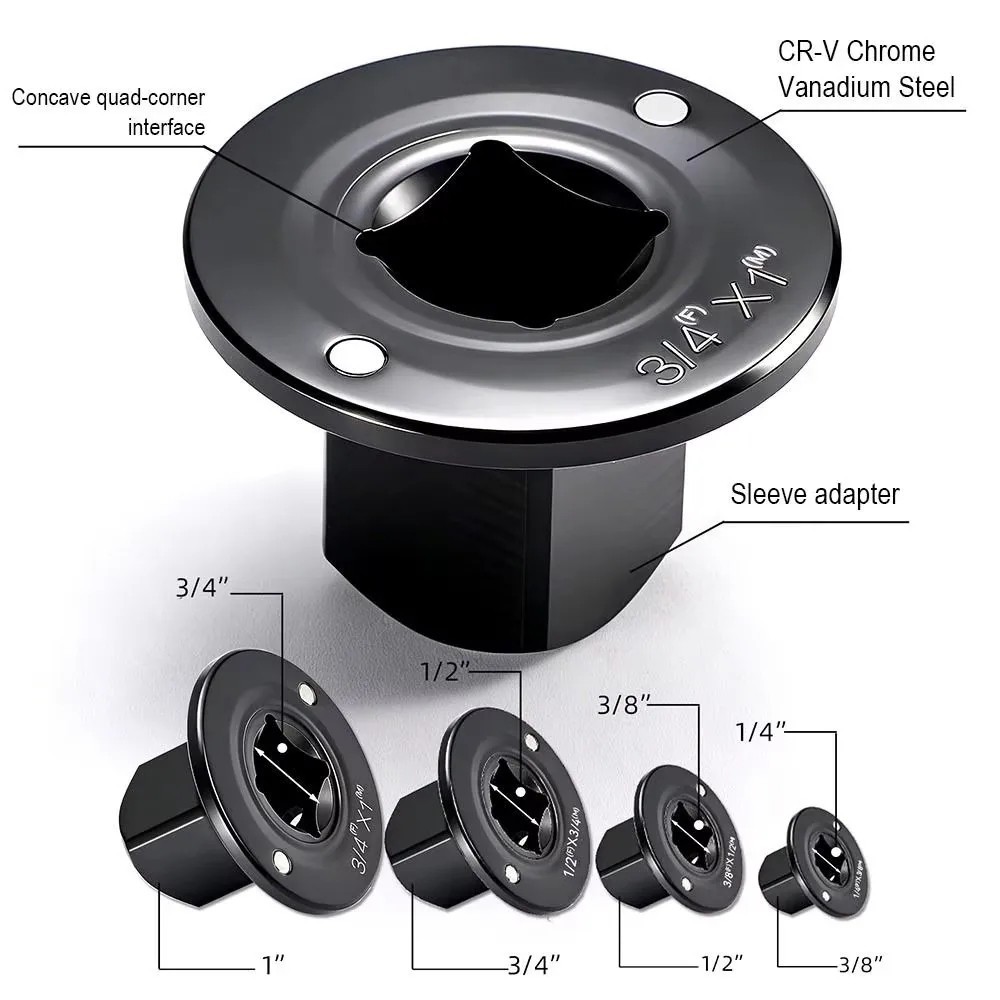 4X Low Profile Impact Socket Adapter Set, Drive Reducing Ratchet Adapter Set USA