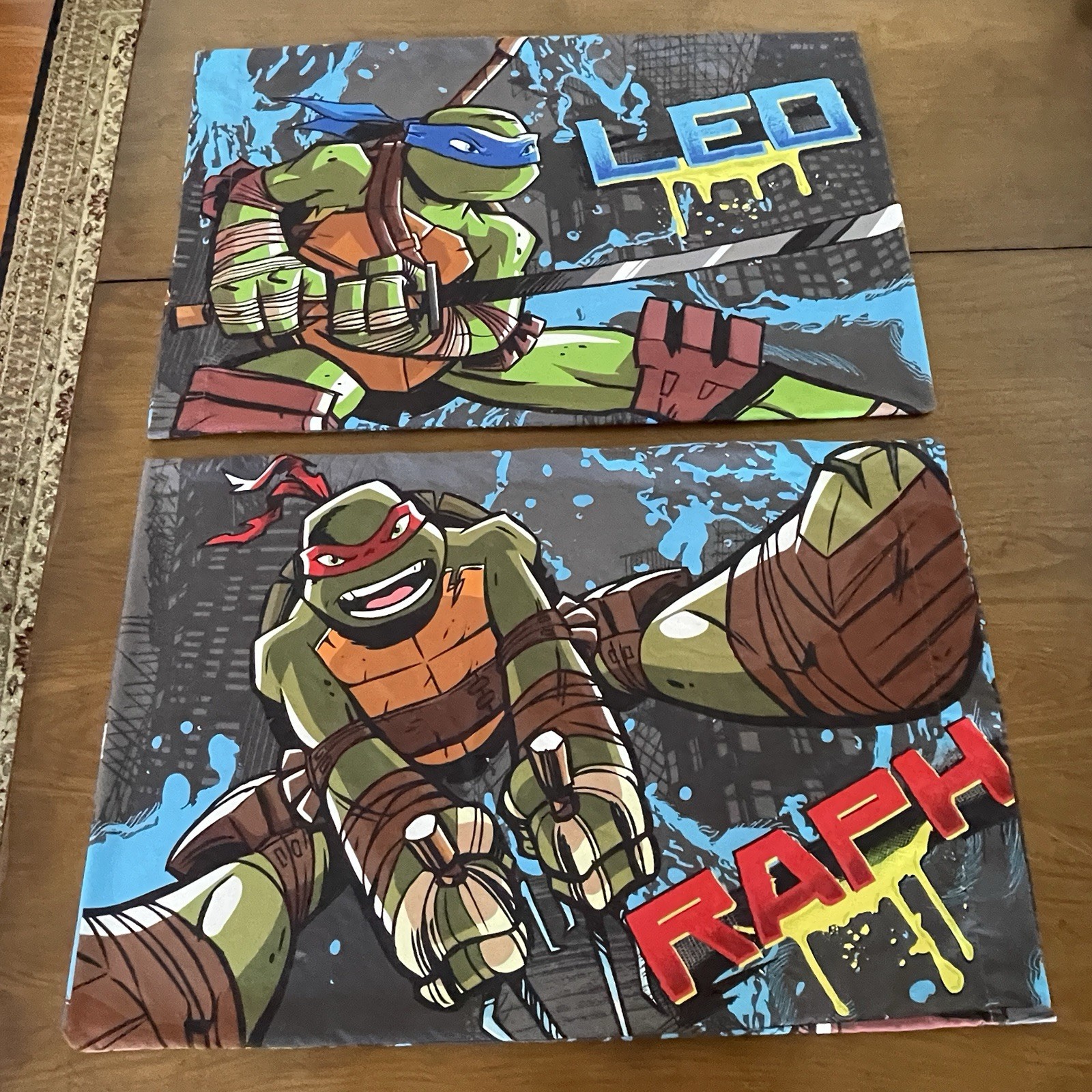 Teenage Ninja Turtles Pillow Cases Set Of 2 Nickelodeon Vintage Standard 19x30”