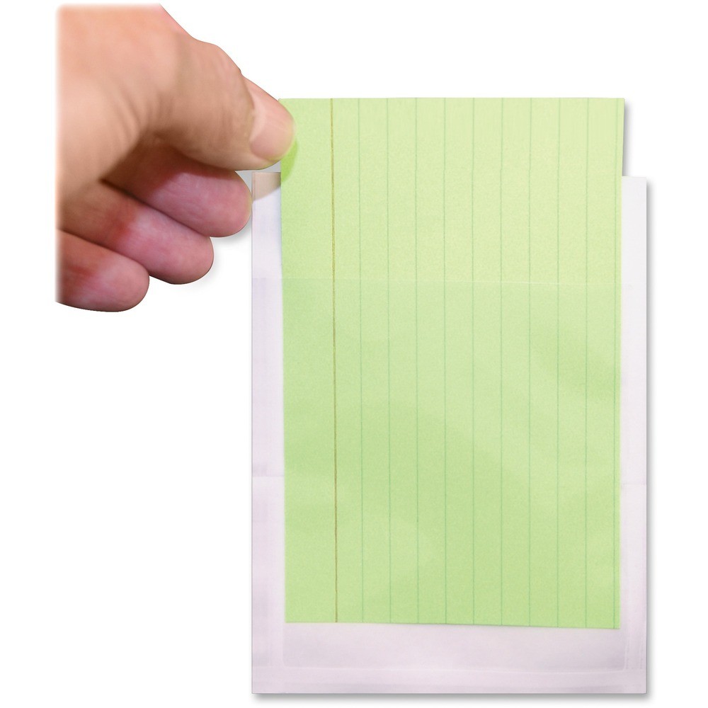 Ashley Library Pockets - 5.3" Height x 3.5" Width - Clear - 25 / Pack Ashley