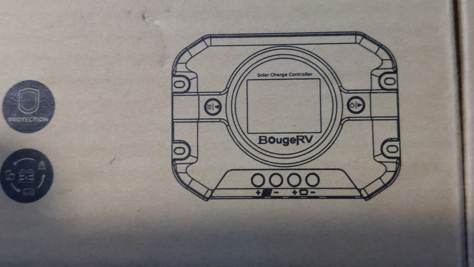 BougeRV 10A PWM Negative Ground Solar Charge Controller ISE132B Screen USB Solar