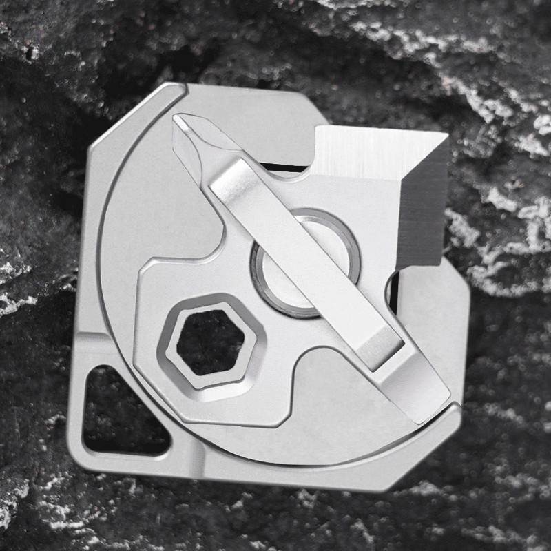 4 IN 1 Titanium Multi Tools Screwdriver Cutter Portable EDC Camping Keychain