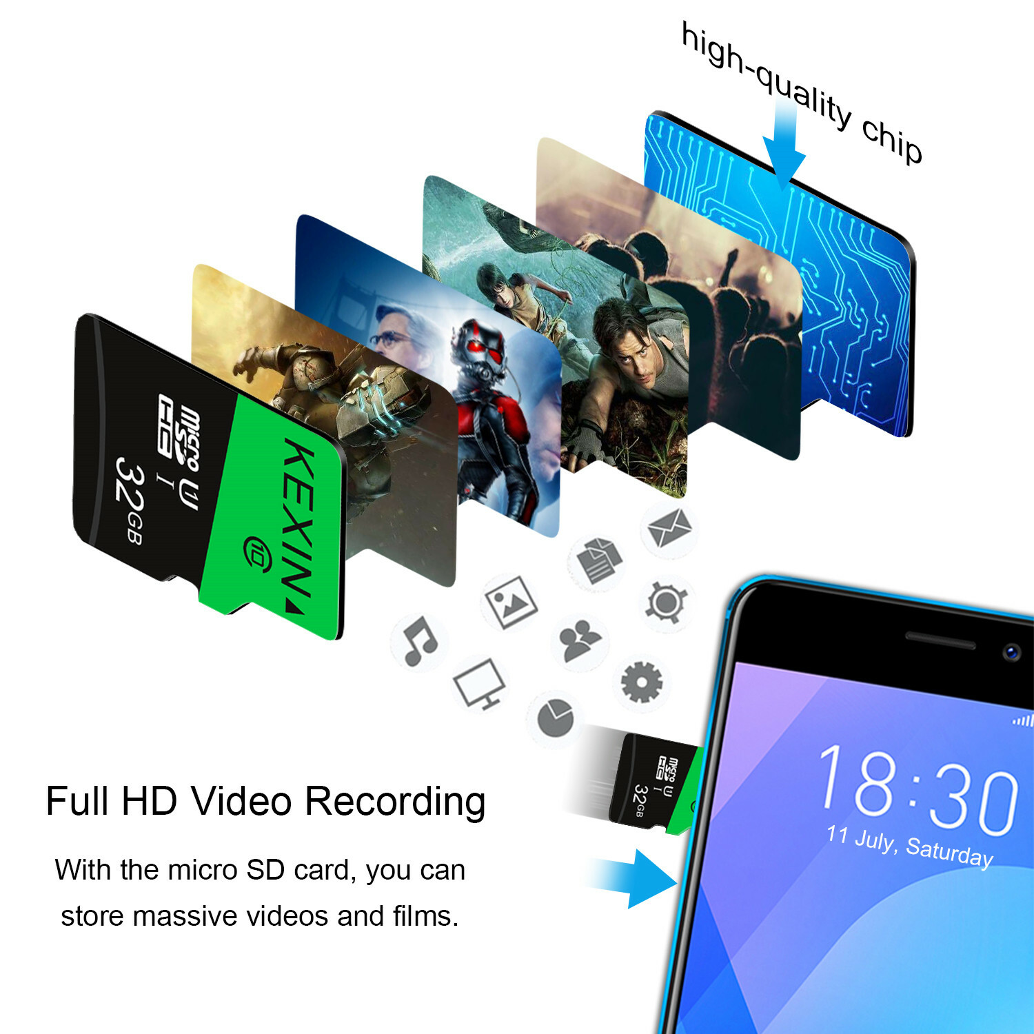 3PCS 32GB Micro SD Memory Card SDHC Class 10 Flash TF Card For Phone Camera